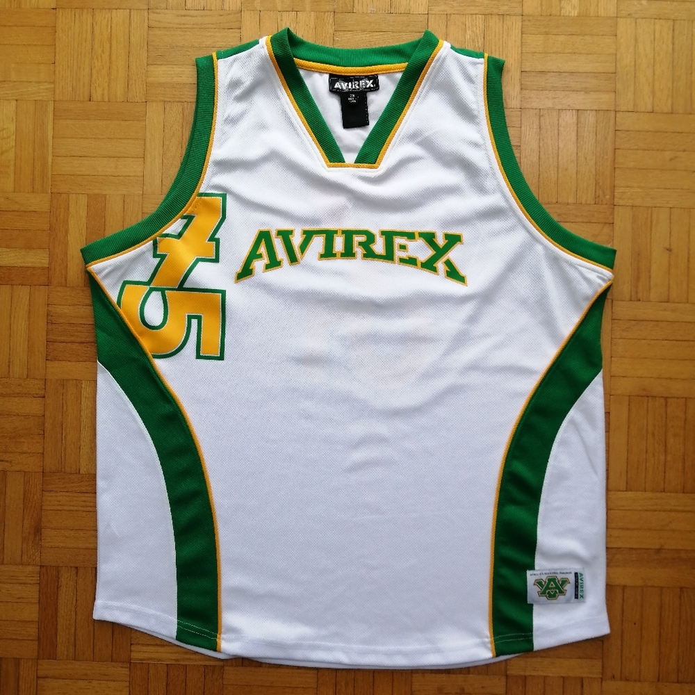 Avirex Y2K White Basketball Jersey 2XL